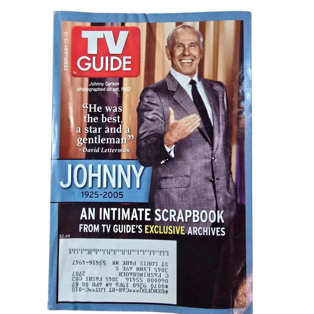 TV‎ GUIDES from February 13-19, 2005 Johnny Carson Scrapbook